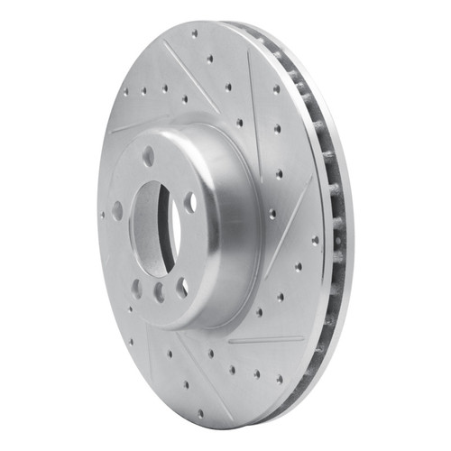 R1 12-21 BMW 340I xDrive Front Right Drilled & Slotted Silver Brake Rotor