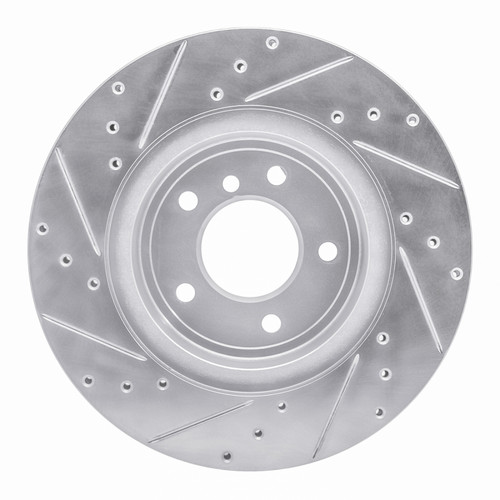 R1 11-16 BMW Z4 Rear Right Drilled & Slotted Silver Brake Rotor