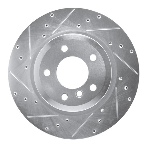 R1 11-16 BMW Z4 Rear Left Drilled & Slotted Silver Brake Rotor