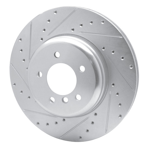 R1 11-16 BMW Z4 Front Left Drilled & Slotted Silver Brake Rotor