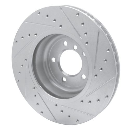R1 11-16 BMW Z4 Front Left Drilled & Slotted Silver Brake Rotor