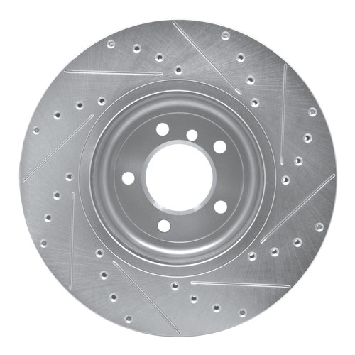 R1 11-16 BMW Z4 Front Left Drilled & Slotted Silver Brake Rotor