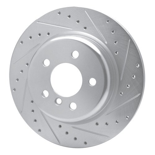 R1 11-16 BMW 528I Rear Right Drilled & Slotted Silver Brake Rotor