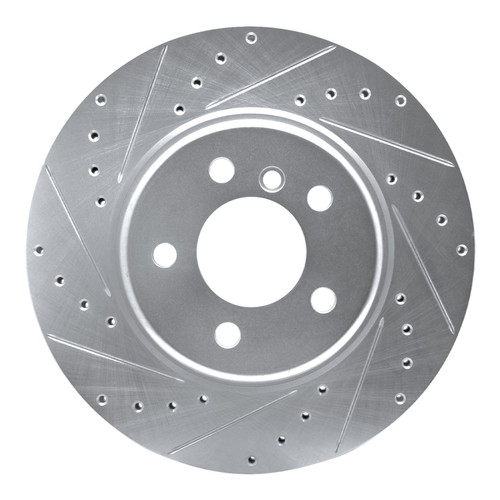 R1 11-16 BMW 528I xDrive Front Left Drilled & Slotted Silver Brake Rotor