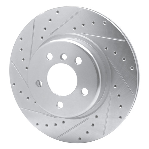 R1 11-16 BMW 528I xDrive Front Left Drilled & Slotted Silver Brake Rotor