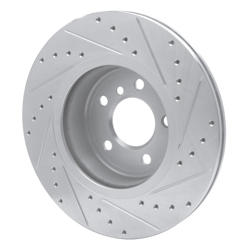 R1 11-16 BMW 528I xDrive Front Left Drilled & Slotted Silver Brake Rotor