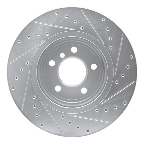 R1 11-16 BMW 528I xDrive Front Left Drilled & Slotted Silver Brake Rotor