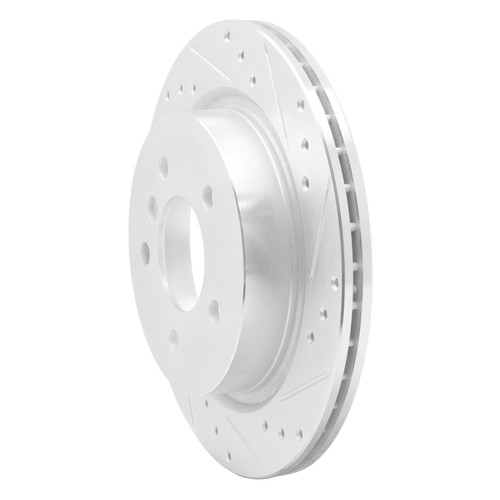 R1 09-16 BMW Z4 Rear Right Drilled & Slotted Silver Brake Rotor