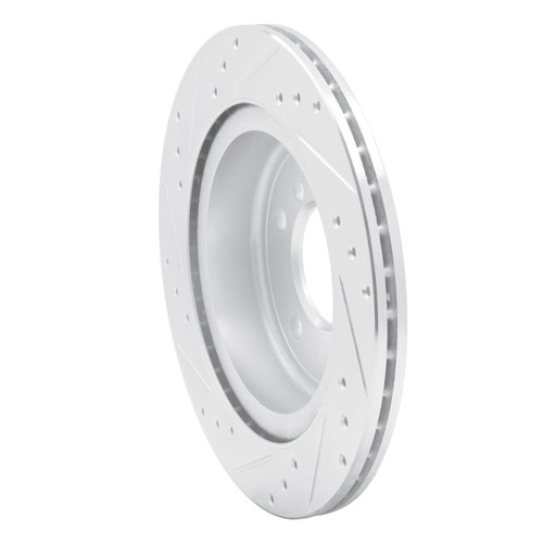 R1 09-16 BMW Z4 Rear Right Drilled & Slotted Silver Brake Rotor