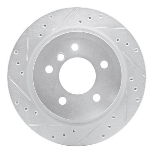 R1 09-16 BMW Z4 Rear Left Drilled & Slotted Silver Brake Rotor