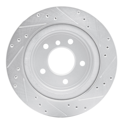 R1 09-16 BMW Z4 Rear Left Drilled & Slotted Silver Brake Rotor