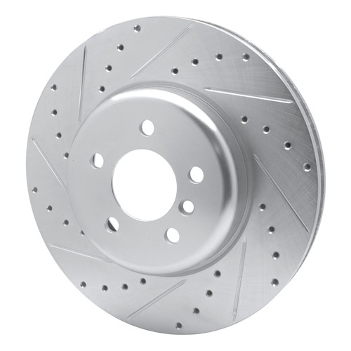 R1 11-19 BMW 535D xDrive Front Left Drilled & Slotted Silver Brake Rotor