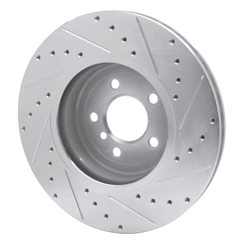 R1 11-19 BMW 535D xDrive Front Left Drilled & Slotted Silver Brake Rotor