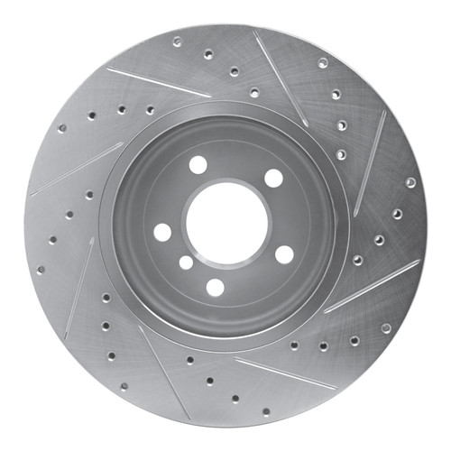 R1 11-19 BMW 535D xDrive Front Left Drilled & Slotted Silver Brake Rotor