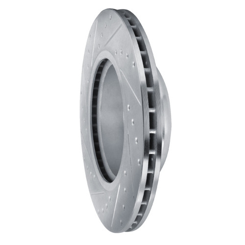 R1 09-16 BMW Z4 Front Right Drilled & Slotted Silver Brake Rotor