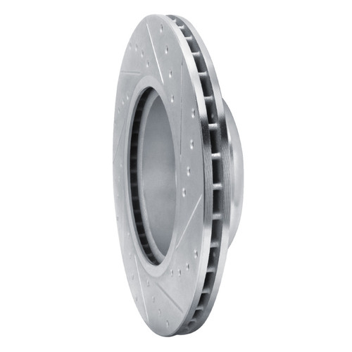 R1 09-16 BMW Z4 Front Left Drilled & Slotted Silver Brake Rotor