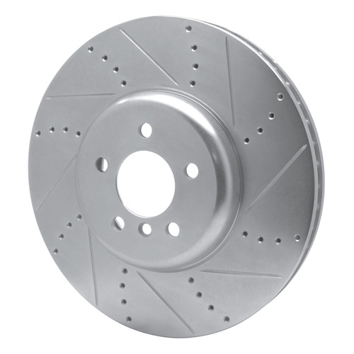 R1 09-17 BMW 750I Right Front Drilled & Slotted Silver Brake Rotor