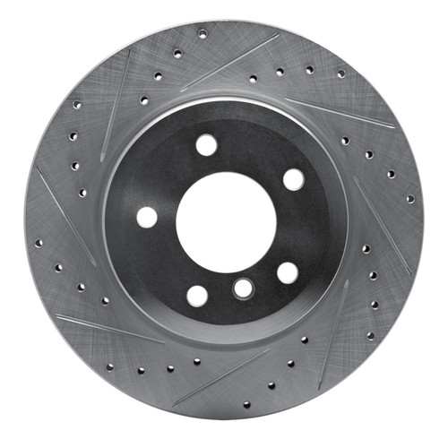 R1 08-13 BMW 135I Rear Left Drilled & Slotted Silver Brake Rotor
