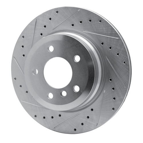 R1 08-13 BMW 135I Rear Left Drilled & Slotted Silver Brake Rotor