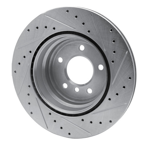R1 08-13 BMW 135I Rear Left Drilled & Slotted Silver Brake Rotor