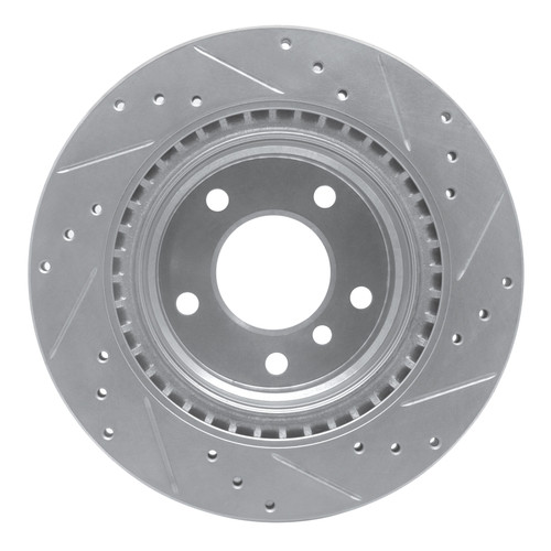 R1 08-13 BMW 128I Rear Left Drilled & Slotted Silver Brake Rotor