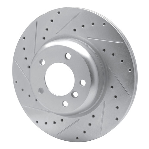 R1 06-13 BMW 135IS Front Left Drilled & Slotted Silver Brake Rotor