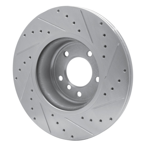 R1 06-13 BMW 135IS Front Left Drilled & Slotted Silver Brake Rotor