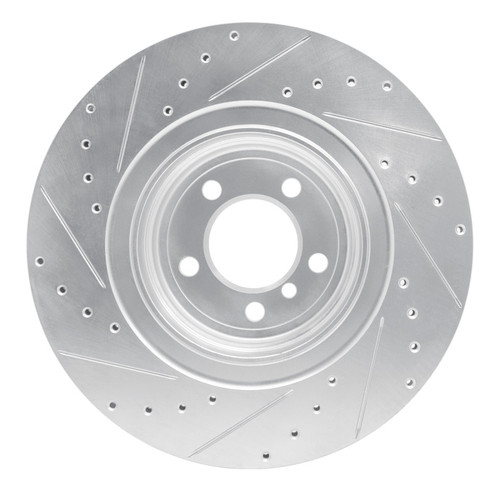 R1 07-08 BMW ALPINA B7 Rear Right Drilled & Slotted Silver Brake Rotor