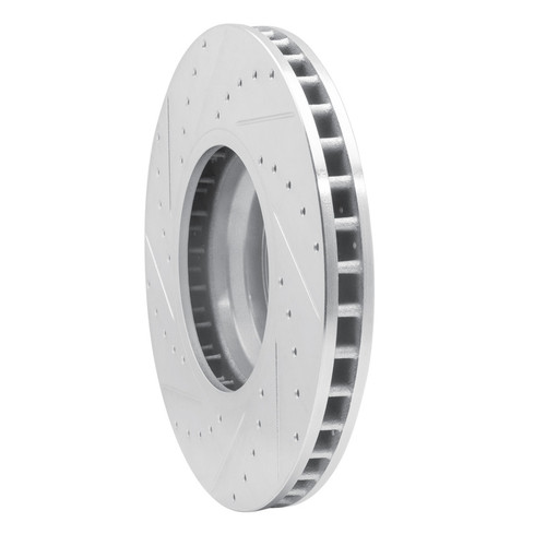 R1 07-08 BMW ALPINA B7 Front Right Drilled & Slotted Silver Brake Rotor