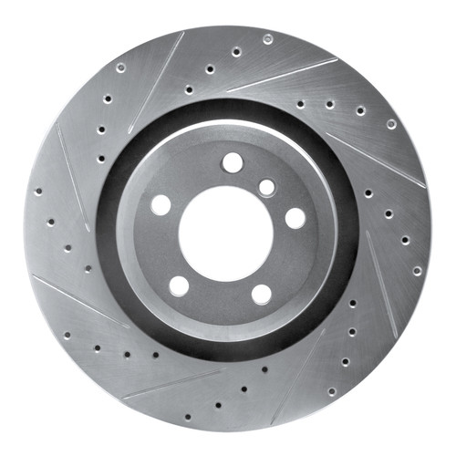 R1 07-08 BMW ALPINA B7 Rear Left Drilled & Slotted Silver Brake Rotor