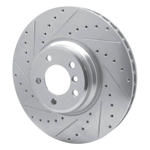 R1 07-08 BMW ALPINA B7 Front Left Drilled & Slotted Silver Brake Rotor