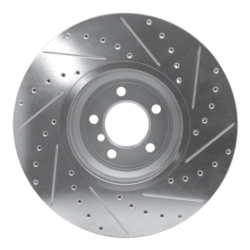 R1 07-08 BMW ALPINA B7 Front Left Drilled & Slotted Silver Brake Rotor