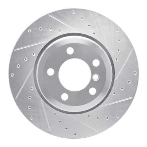 R1 05-08 BMW 750LI Rear Right Drilled & Slotted Silver Brake Rotor