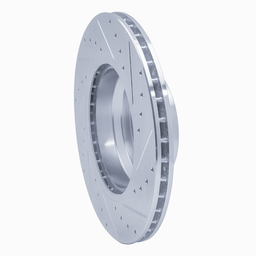 R1 06-12 BMW 330XI Front Left Drilled & Slotted Silver Brake Rotor