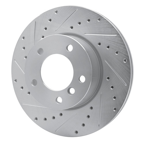 R1 06-13 BMW 128I Front Left Drilled & Slotted Silver Brake Rotor