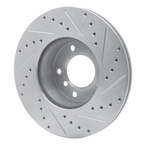 R1 06-13 BMW 128I Front Left Drilled & Slotted Silver Brake Rotor
