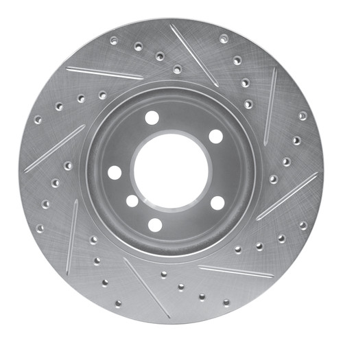 R1 06-13 BMW 128I Front Left Drilled & Slotted Silver Brake Rotor