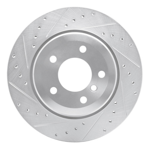 R1 04-10 BMW 525i (Mexico) Rear Left Drilled & Slotted Silver Brake Rotor