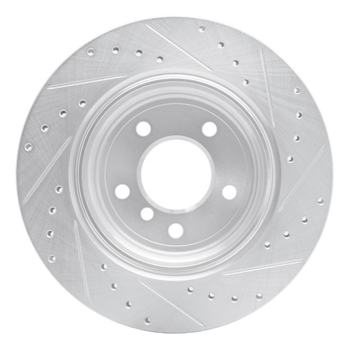 R1 04-10 BMW 525i (Mexico) Rear Left Drilled & Slotted Silver Brake Rotor