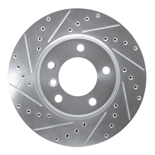 R1 04-10 BMW 525I (USA/Canada) Front Left Drilled & Slotted Silver Brake Rotor