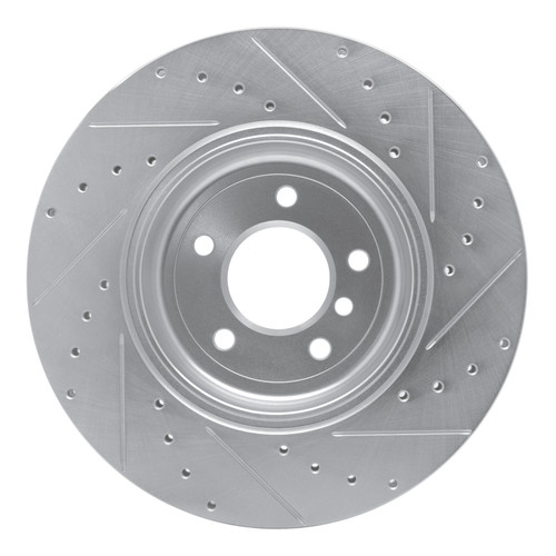 R1 04-10 BMW 545I Rear Left Drilled & Slotted Silver Brake Rotor