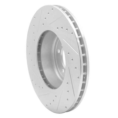 R1 04-10 BMW 650I Coupe Front Right Drilled & Slotted Silver Brake Rotor