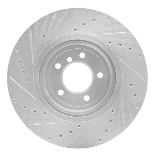 R1 04-10 BMW 650I Coupe Front Right Drilled & Slotted Silver Brake Rotor