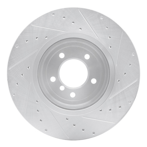 R1 04-10 BMW 650I Convertible Front Left Drilled & Slotted Silver Brake Rotor
