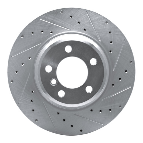 R1 02-08 BMW 750LI Front Right Drilled & Slotted Silver Brake Rotor