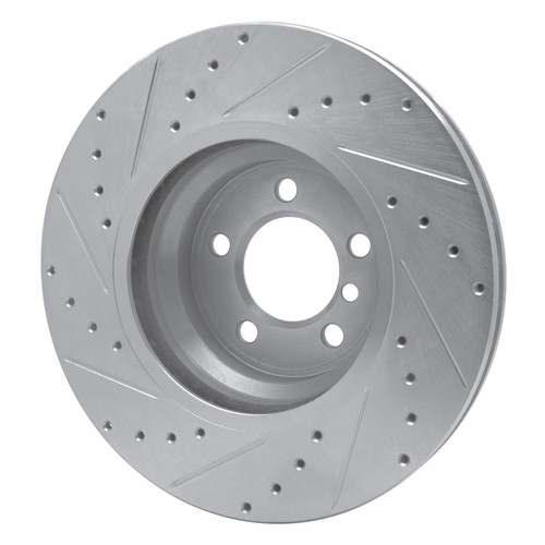 R1 02-08 BMW 750LI Front Right Drilled & Slotted Silver Brake Rotor