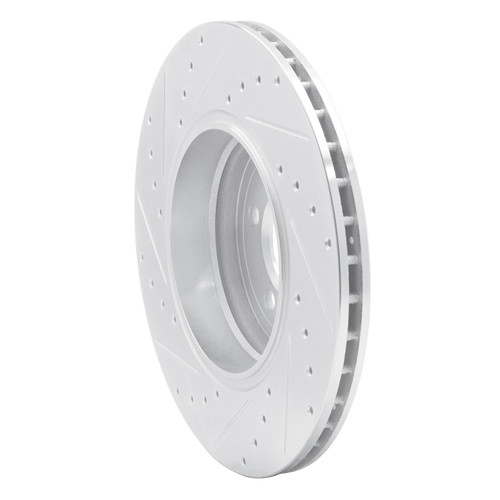 R1 02-05 BMW 760I Rear Right Drilled & Slotted Silver Brake Rotor