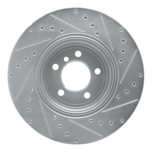 R1 02-05 BMW 760LI Rear Left Drilled & Slotted Silver Brake Rotor
