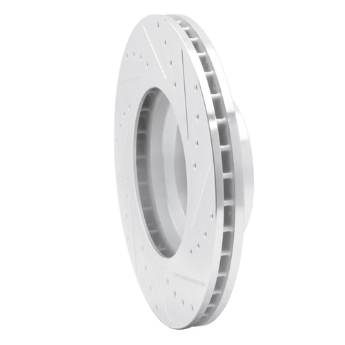 R1 02-08 BMW 745LI Front Left Drilled & Slotted Silver Brake Rotor