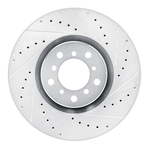 R1 00-03 BMW M5 Left Front Drilled & Slotted Silver Brake Rotor